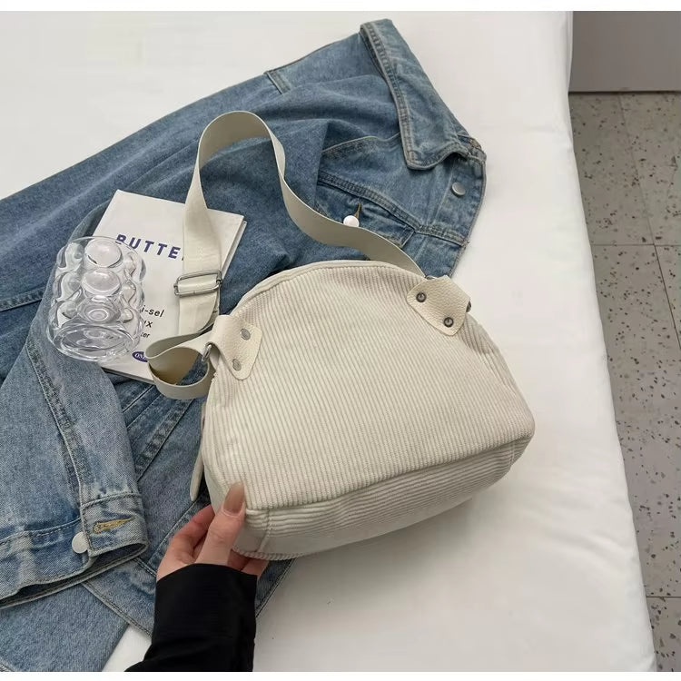 Eva | Simple Corduroy Shoulder Bag