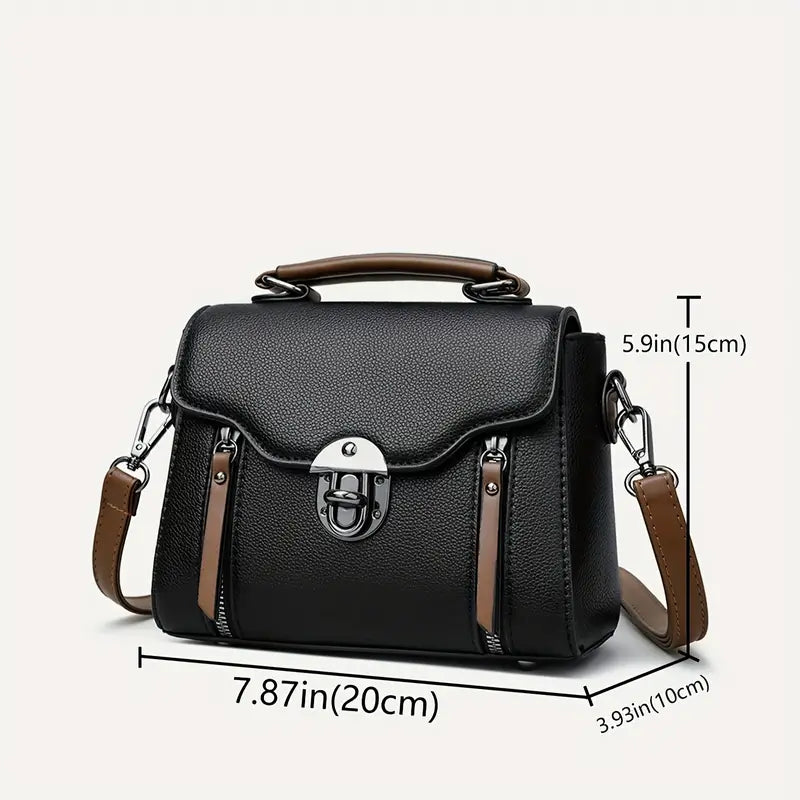 Lotte | Retro Leather Handbag with Buckle for Women