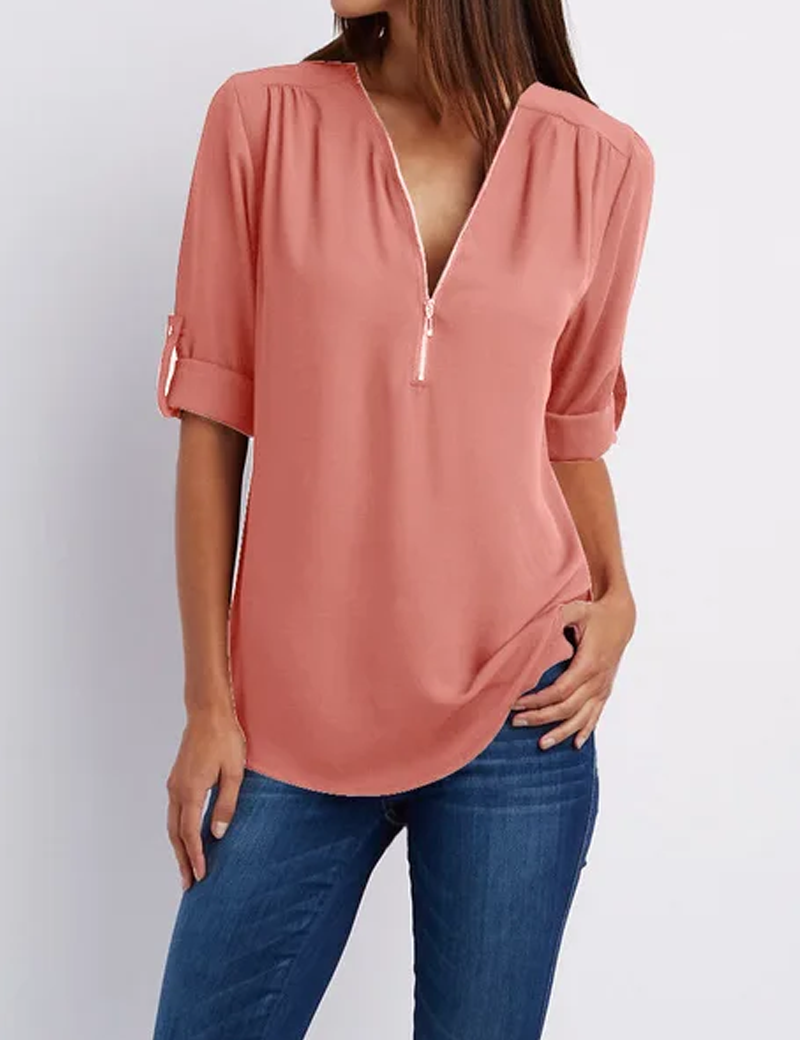 SARAH | Elegant V-Neck Blouse