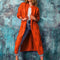 Long female sweater with wave pattern - warm & elegant-3
