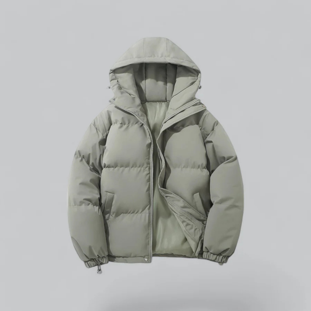 Unisex buffer short hood jacket | zipper-5