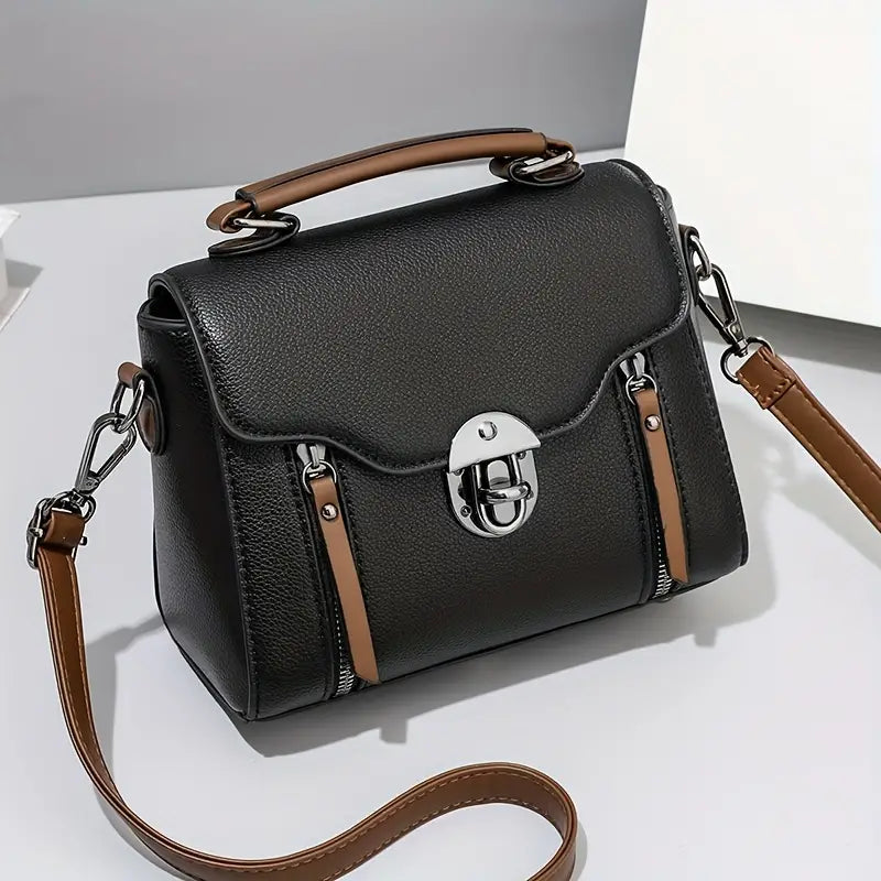 Lotte | Retro Leather Handbag with Buckle for Women