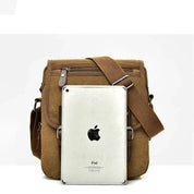 Luca | Small Canvas Crossbody Messenger Bag with Multiple Compartments