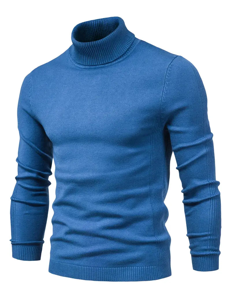 Men’s Turtleneck Sweater - Slim Fit - Soft Knit - Long Sleeve Smart Casual Wear-2