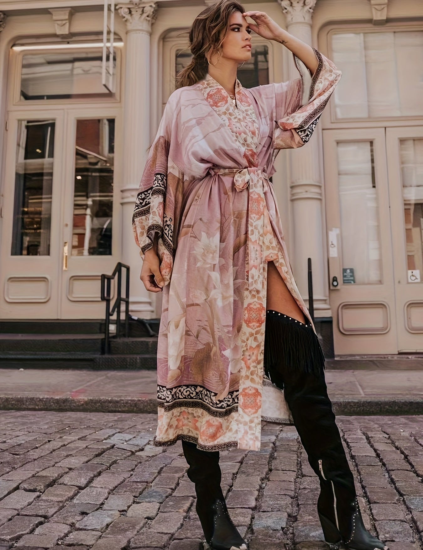 Elegant Floral Kimono - Aimee Collection