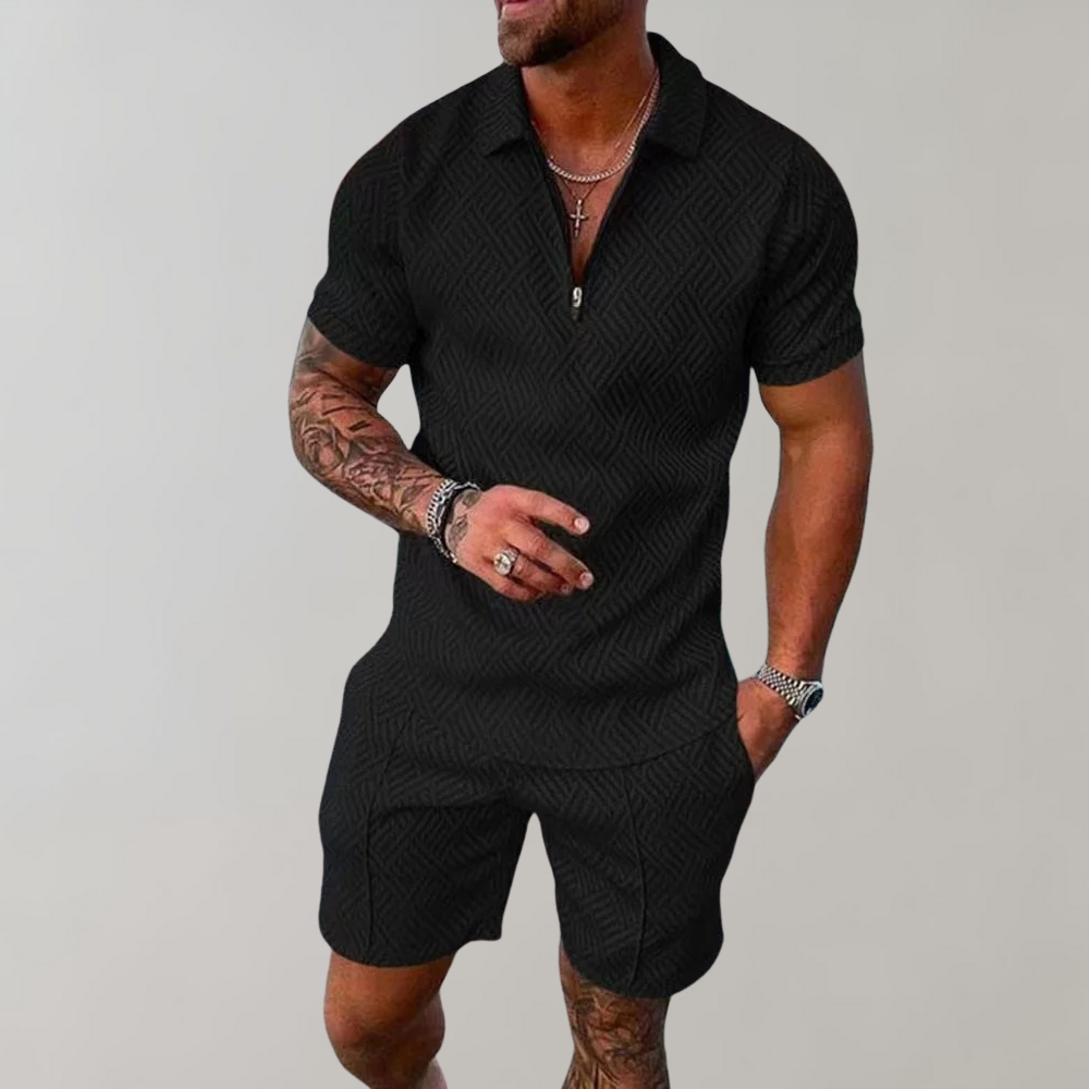 Peter | Stylish Zip Polo & Shorts Set