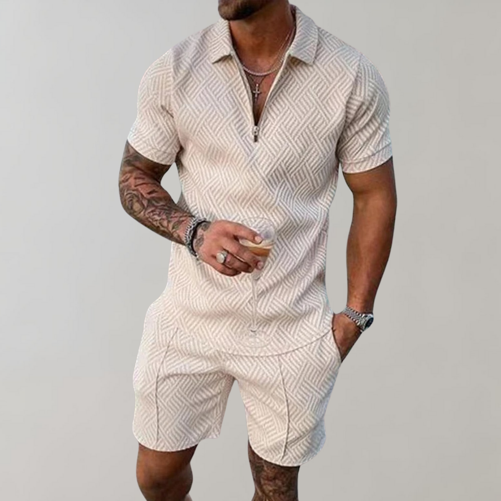 Peter | Stylish Zip Polo & Shorts Set