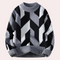Men’s Knitted Sweater - Geometric Pattern - Crew Neck - Relaxed Fit - Long Sleeve-6