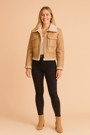 Women's short warm winter jacket | zipper