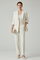 Chic Women's Blazer Set with Defined Silhouette and Straight-Leg Trousers for Professional and Casual Style 0