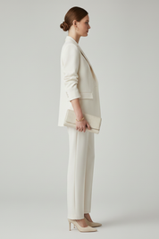 Chic Women's Blazer Set with Defined Silhouette and Straight-Leg Trousers for Professional and Casual Style 2