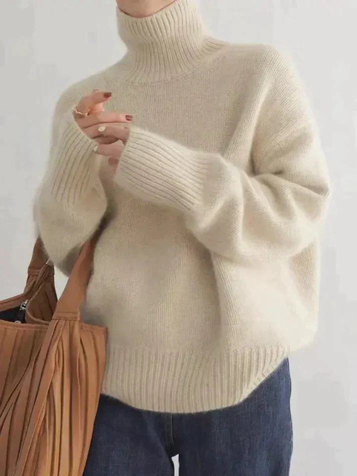 Kashmir sweater with turtleneck for stylish women-1