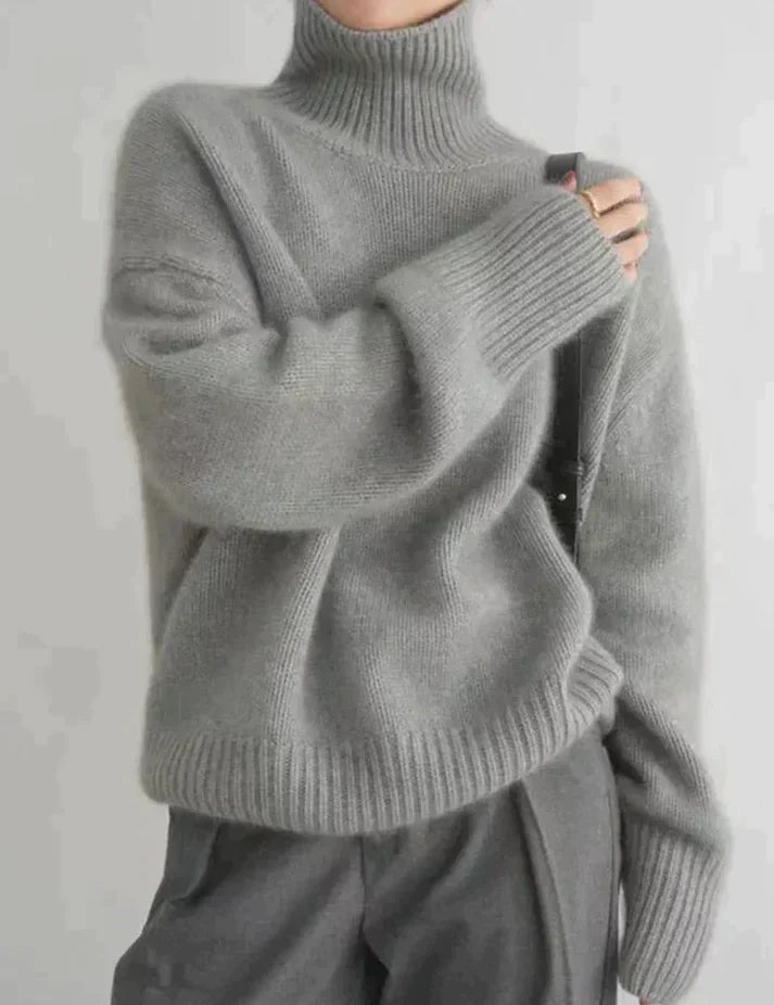 Kashmir sweater with turtleneck for stylish women-2