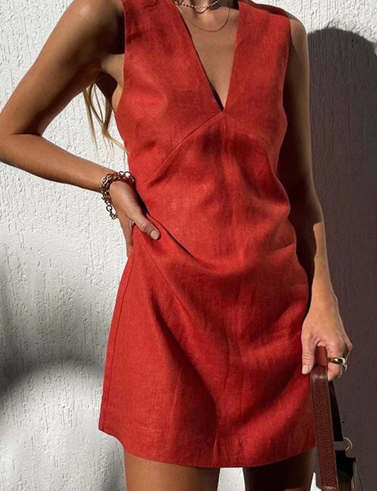 Viviane | Women's V-Neck Mini Dress