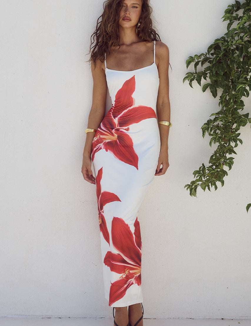 AMBER | Flower Print Dress Bodycon