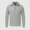 Men’s Half-Zip Sweater - Textured Knit - High Collar - Ribbed Cuffs & Hem - Casual Wear-4
