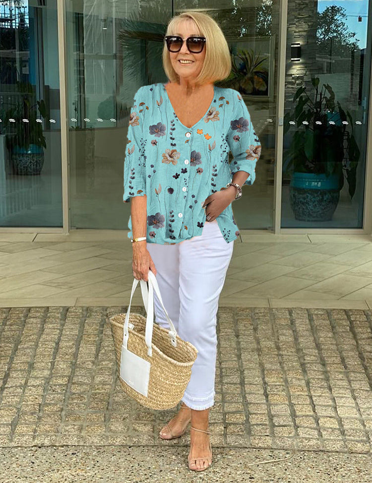 Elegant Floral Top for Women - Lightweight Summer Style 0