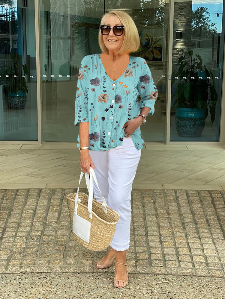Elegant Floral Top for Women - Lightweight Summer Style 0