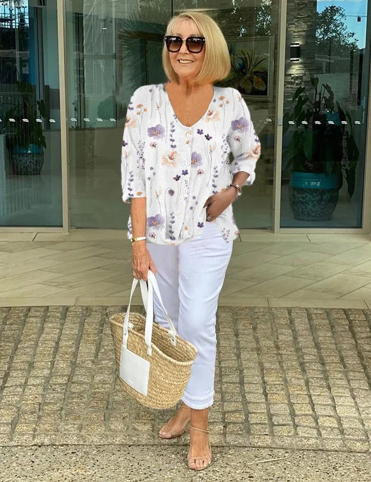 Elegant Floral Top for Women - Lightweight Summer Style 2