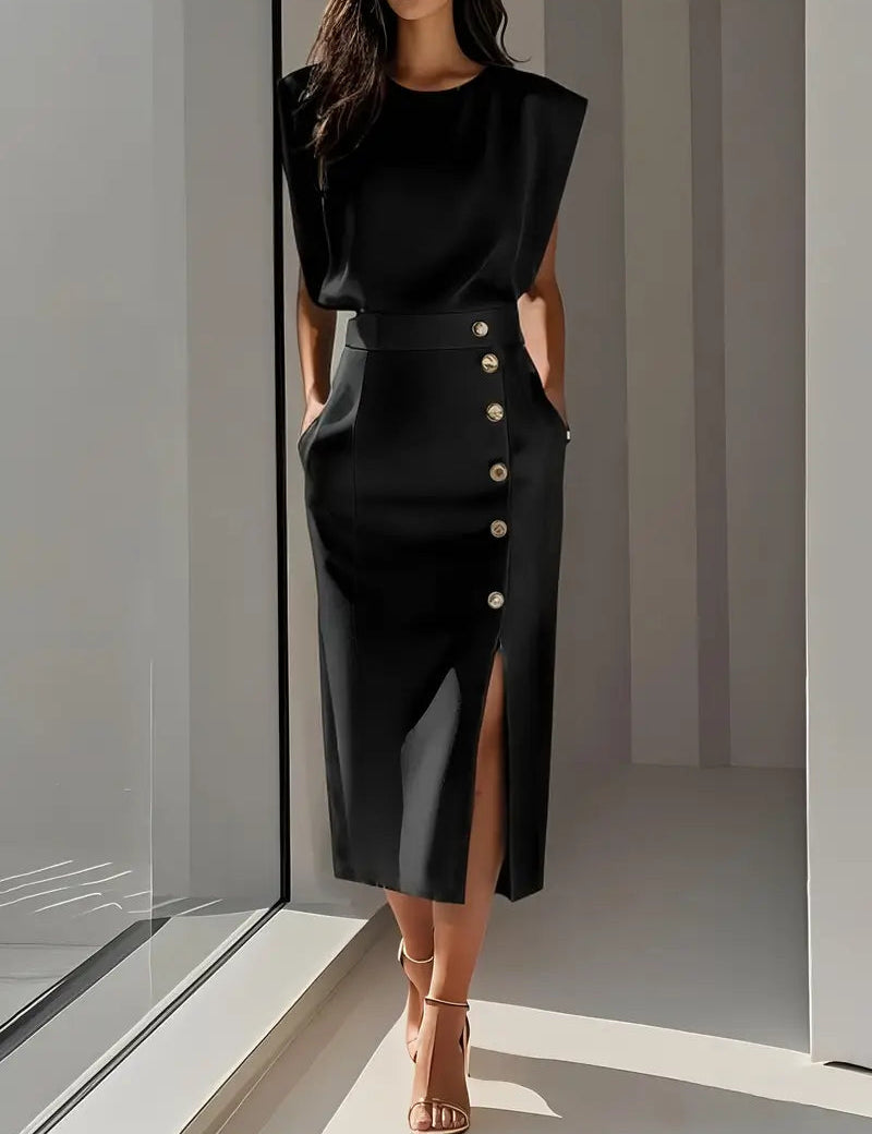 Elegant Midi Dress with Side Slit for Women - Flattering Summer Style 4