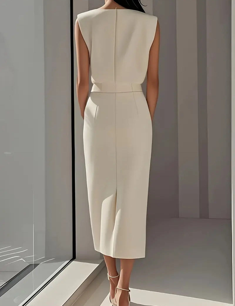 Elegant Midi Dress with Side Slit for Women - Flattering Summer Style 6