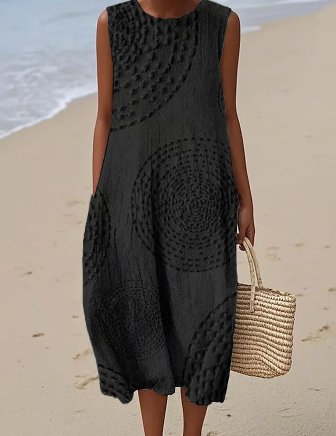 Elegant Sleeveless Maxi Dress for Women - Textured Summer Dress for Formal Events and Casual Gatherings 1
