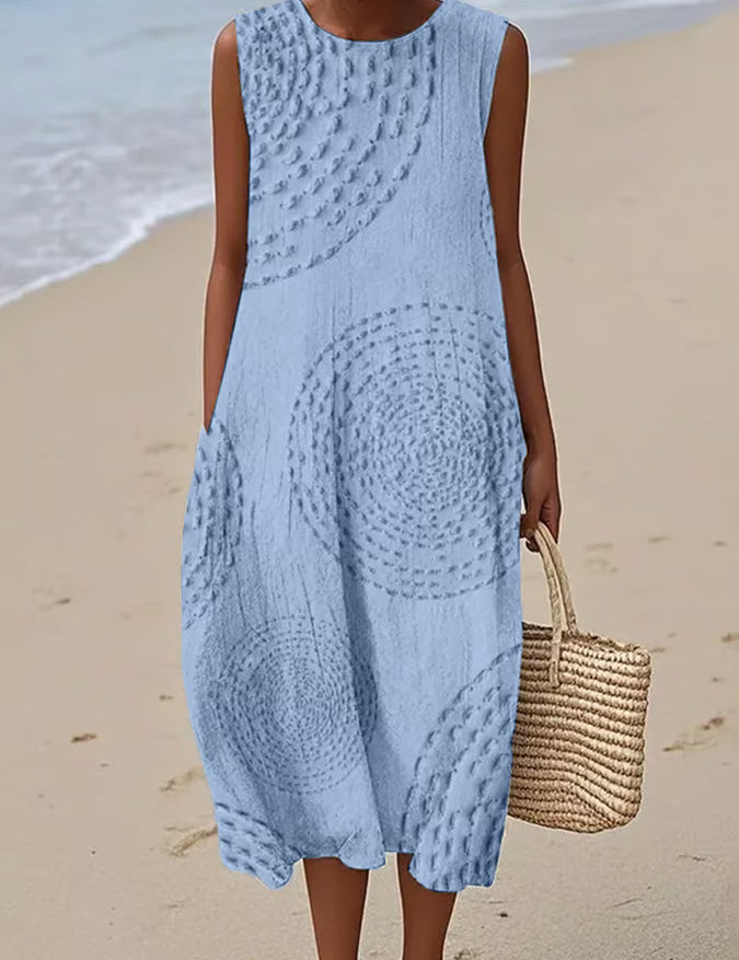 Elegant Sleeveless Maxi Dress for Women - Textured Summer Dress for Formal Events and Casual Gatherings 2