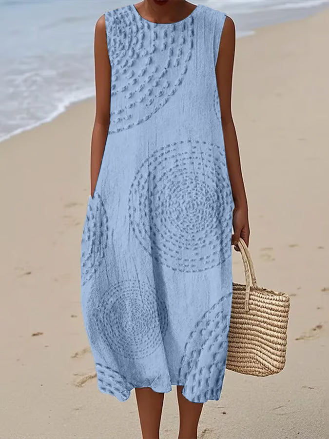 Elegant Sleeveless Maxi Dress for Women - Textured Summer Dress for Formal Events and Casual Gatherings 2