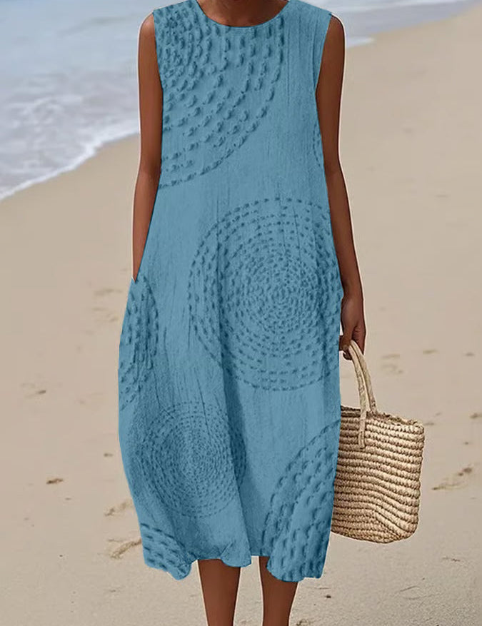 Elegant Sleeveless Maxi Dress for Women - Textured Summer Dress for Formal Events and Casual Gatherings 3