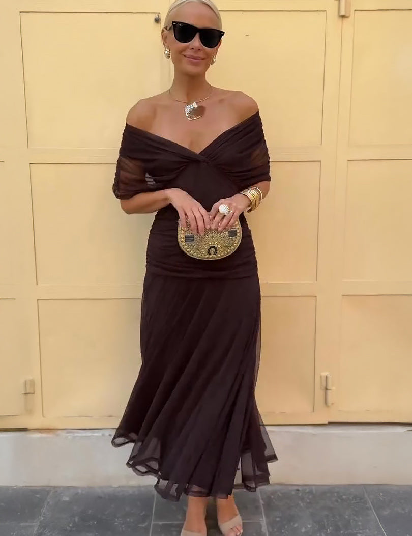 Elegant V-Neck Maxi Dress for Women - Flattering Summer Dress for Parties and Events 1