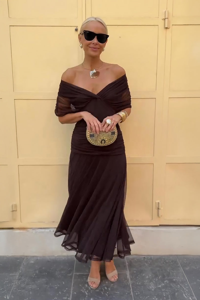 Elegant V-Neck Maxi Dress for Women - Flattering Summer Dress for Parties and Events 1