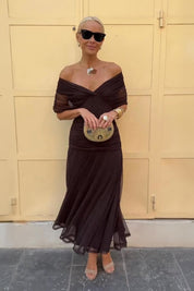 Elegant V-Neck Maxi Dress for Women - Flattering Summer Dress for Parties and Events 1