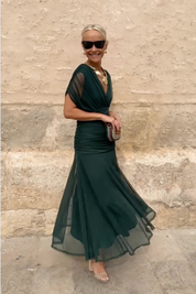 Elegant V-Neck Maxi Dress for Women - Flattering Summer Dress for Parties and Events 5