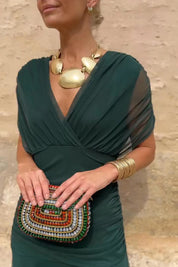 Elegant V-Neck Maxi Dress for Women - Flattering Summer Dress for Parties and Events 6