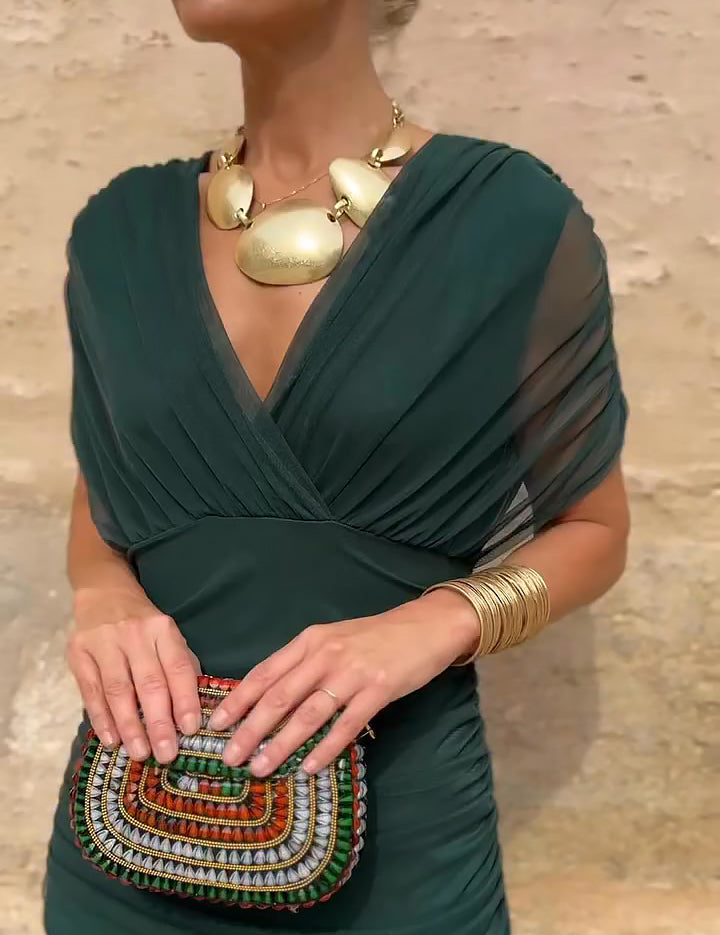 Elegant V-Neck Maxi Dress for Women - Flattering Summer Dress for Parties and Events 6