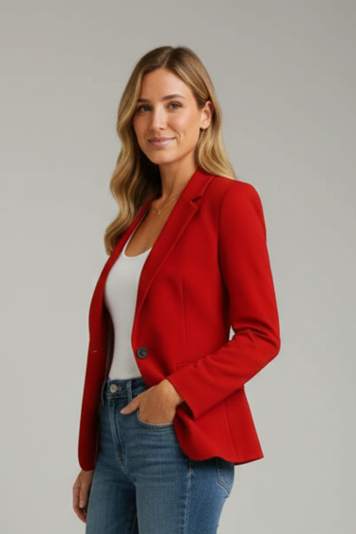 Elegant Women's Blazer with Notched Lapel and Tailored Fit for Professional and Casual Wear 3