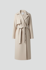 Elegant Women's Long Coat with Belt and Double-Breasted Design 1
