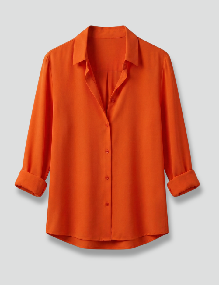 Elegant Women's Long Sleeve Blouse with Turn-Down Collar 1