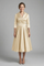 Elegant Women's Midi Dress with Wrap Neckline and Pleated Skirt for Versatile Style 6