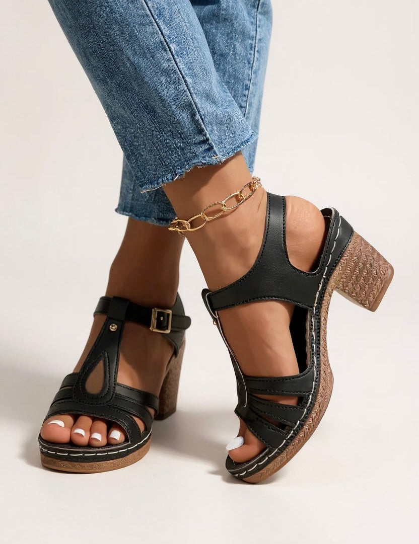 Elegant Women's Sandals with Lift Block Heel for Comfort and Style 1