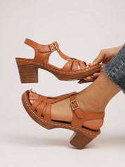 Elegant Women's Sandals with Lift Block Heel for Comfort and Style 4