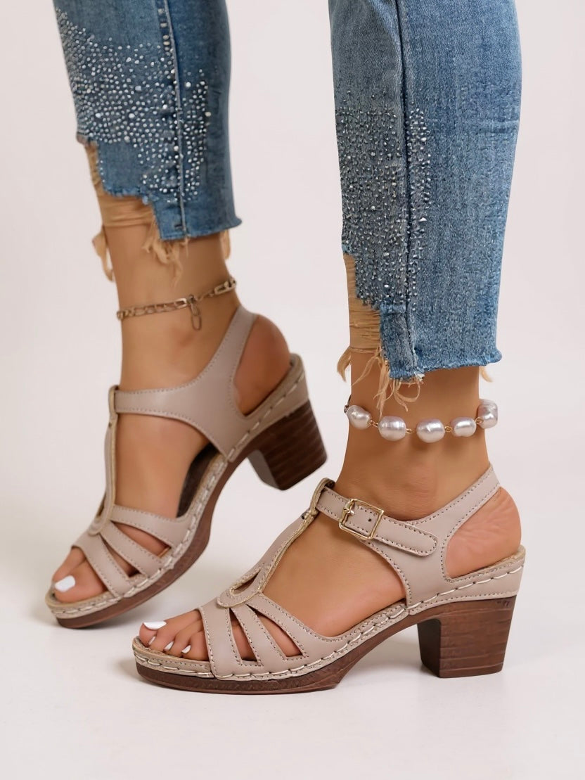 Elegant Women's Sandals with Lift Block Heel for Comfort and Style 5