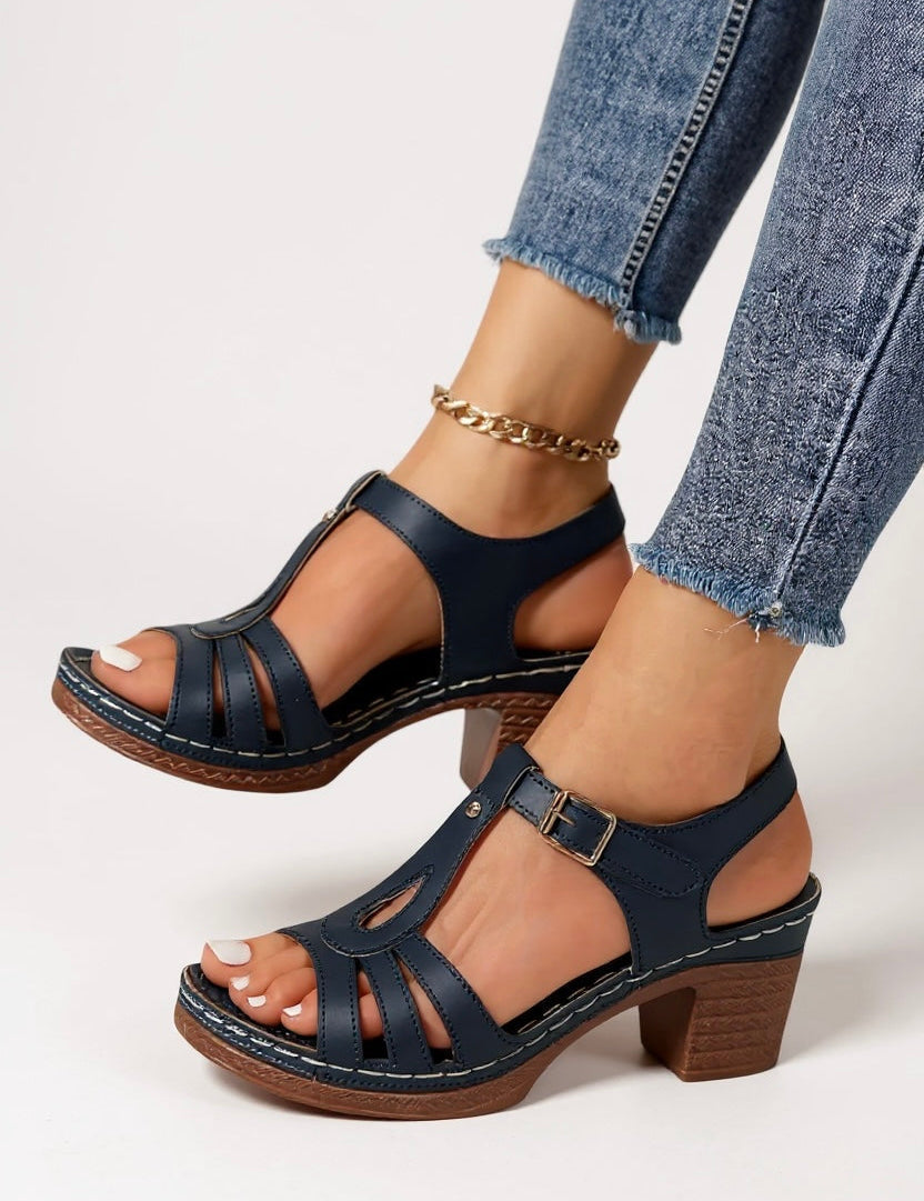 Elegant Women's Sandals with Lift Block Heel for Comfort and Style 8