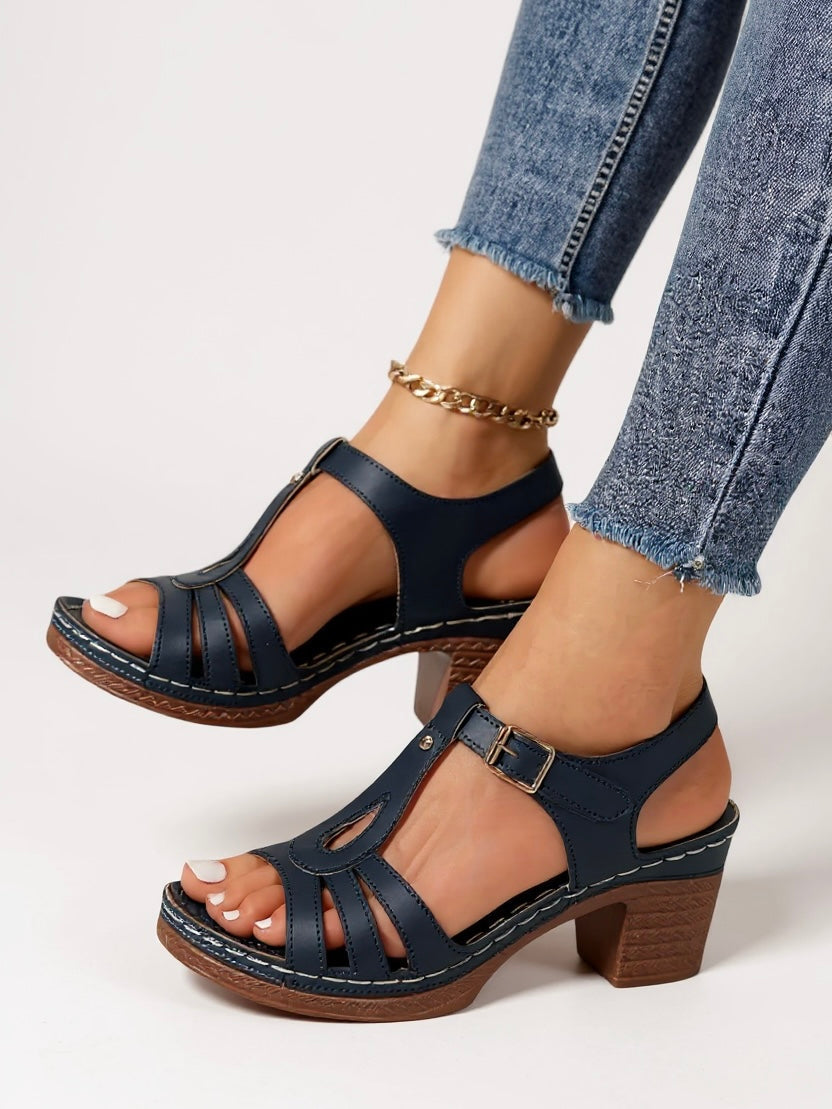 Elegant Women's Sandals with Lift Block Heel for Comfort and Style 8