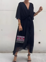 Elegant Wrap Midi Dress for Women - Flattering Summer Style 0