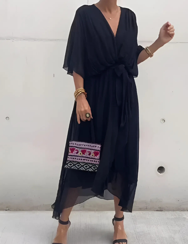 Elegant Wrap Midi Dress for Women - Flattering Summer Style 0