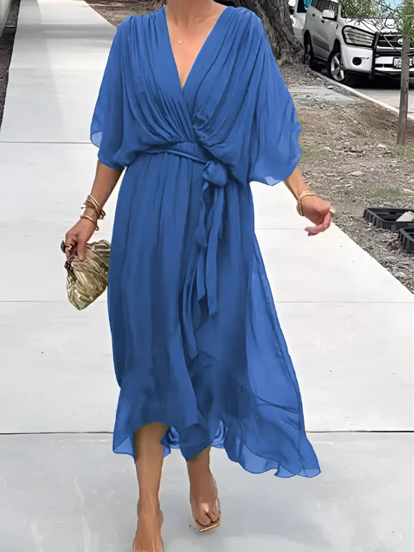 Elegant Wrap Midi Dress for Women - Flattering Summer Style 2