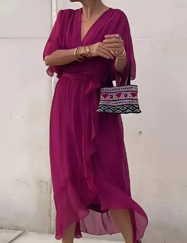 Elegant Wrap Midi Dress for Women - Flattering Summer Style 3