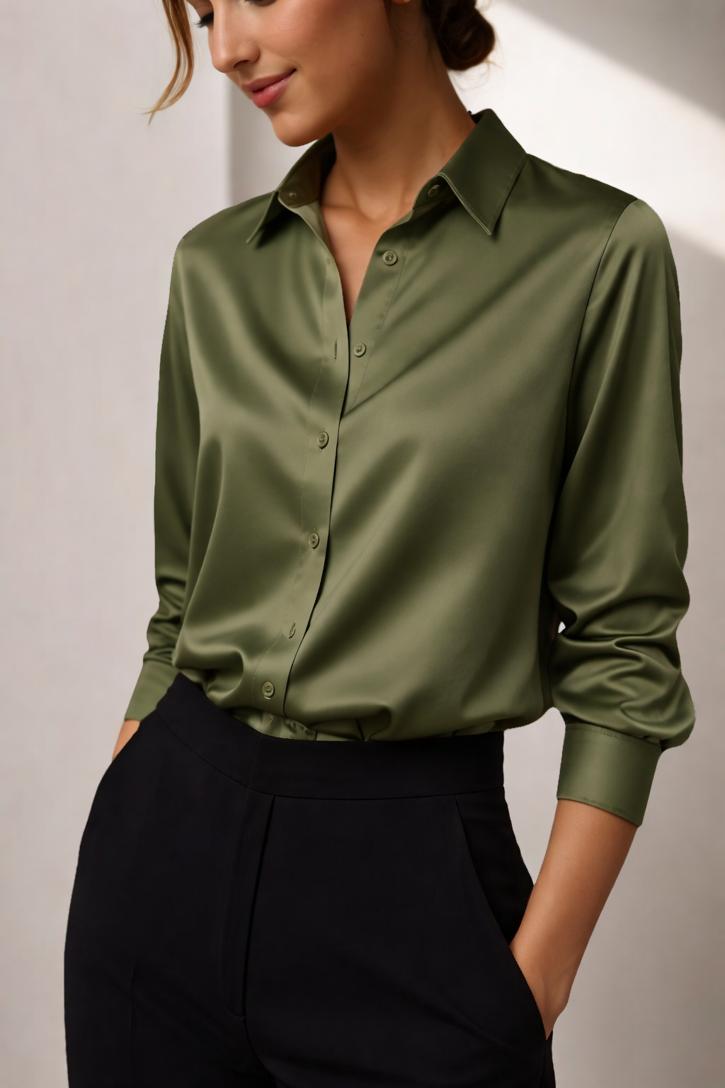 AMILY | Casual Loose Satin Blouse