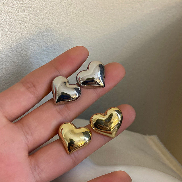 HeartGlow | Bold Heart Earrings for Chic Elegance